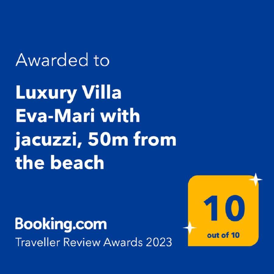 Luxury Villa Eva-Mari With Jacuzzi, 50M From The Beach Stalos Bagian luar foto