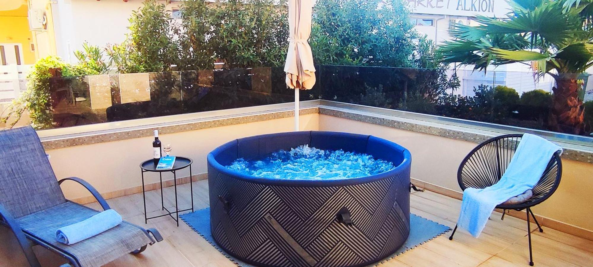Luxury Villa Eva-Mari With Jacuzzi, 50M From The Beach Stalos Bagian luar foto