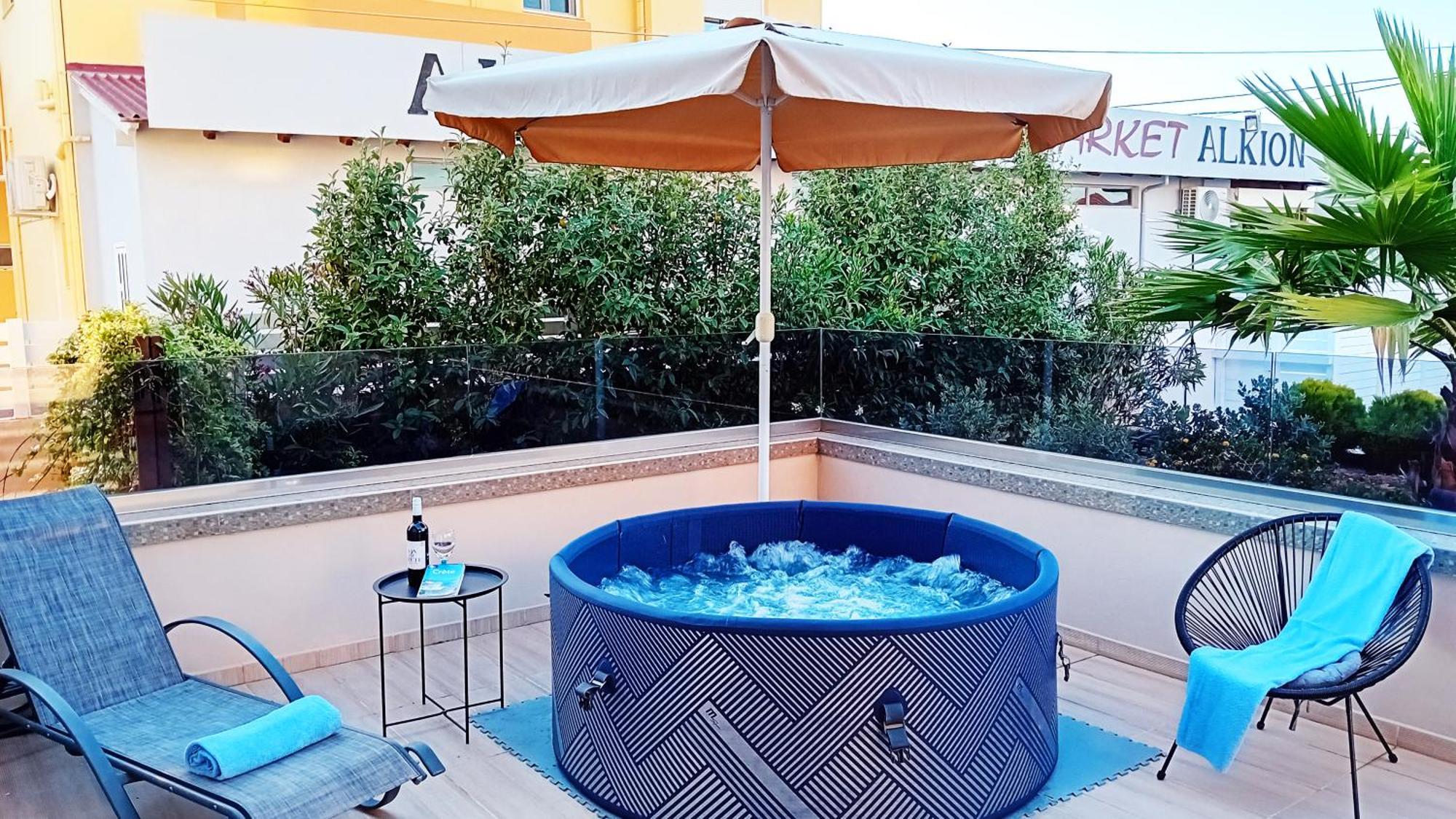 Luxury Villa Eva-Mari With Jacuzzi, 50M From The Beach Stalos Bagian luar foto